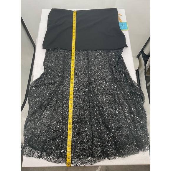 CeCe Sequin Party‎ Dress Black Sleeveless Cocktail skirt - Picture 7 of 14